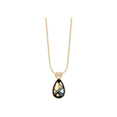 Collier FREYWILLE Hommage à Sophie Taeuber-Arp en or jaune, email et diamant