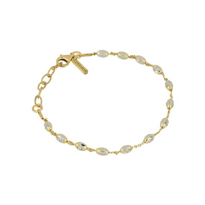 Bracelet Desmos Station en argent et argent doré, 16.5 cm