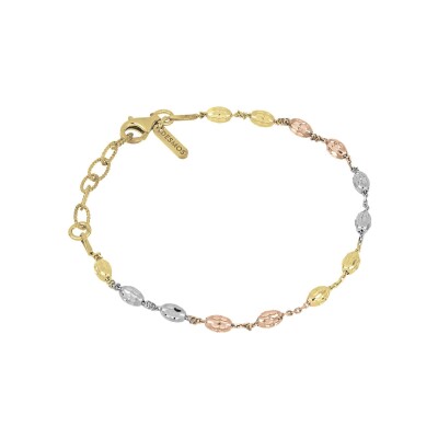 Bracelet Desmos Station en argent tricolore, 16.5 cm