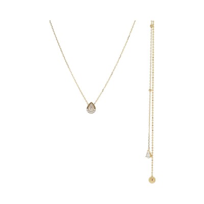 Bijou de dos Zag Ilona en acier doré, oxyde de zirconium et perle de culture