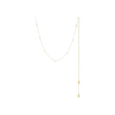 Bijou de dos Zag Vieste  en acier doré et perle d'imitation