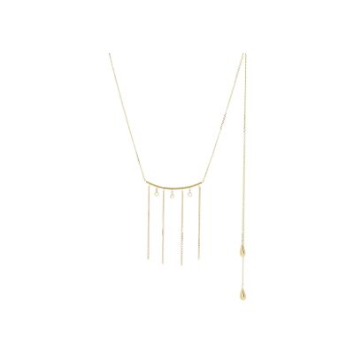 Bijou de dos Zag Gallico  en acier doré et oxyde de zirconium