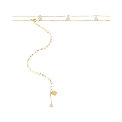 Bijou de taille Zag Ajaccio en acier doré et oxyde de zirconium