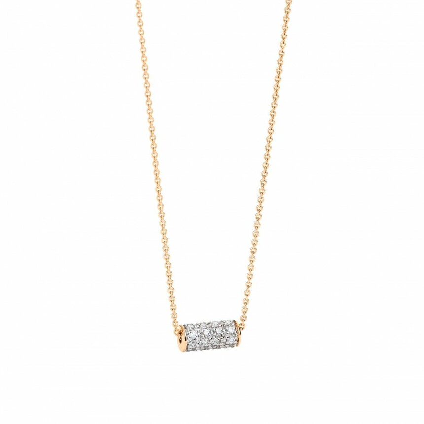 GINETTE NY MINI STRAWS necklace, rose gold and diamonds
