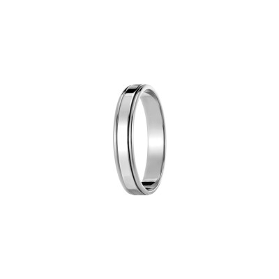 Alliance Jules et Louise en or blanc et platine, largeur 3.8mm