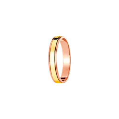 Alliance Jules et Louise en or rose et or jaune, largeur 3.8mm