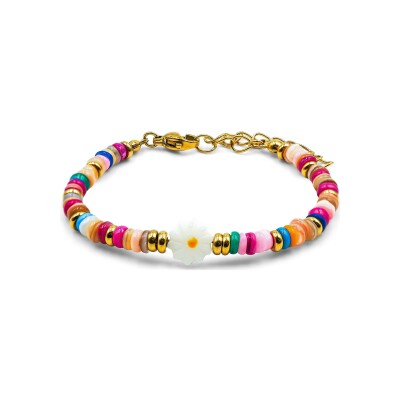 Bracelet en acier et composants naturels