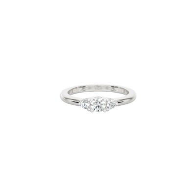 Bague trilogie en or blanc et diamants 0.31ct