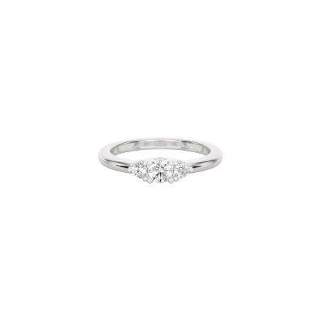 Bague trilogie en or blanc et diamants 0.31ct