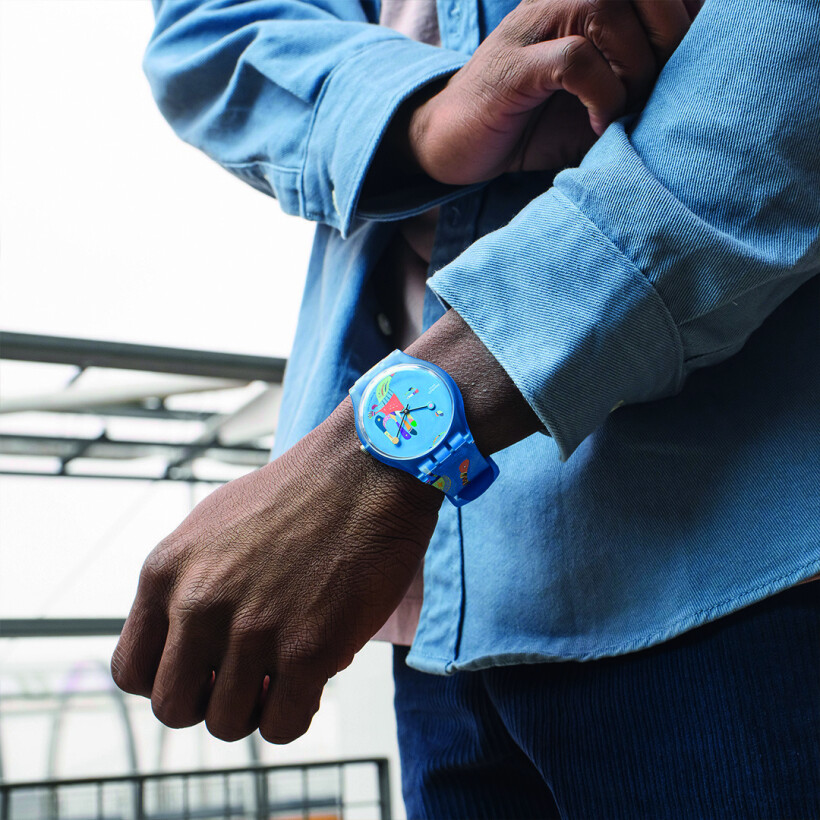 Montre Swatch Swatch x Centre Pompidou Blue Sky, by Vassily Kandinsky