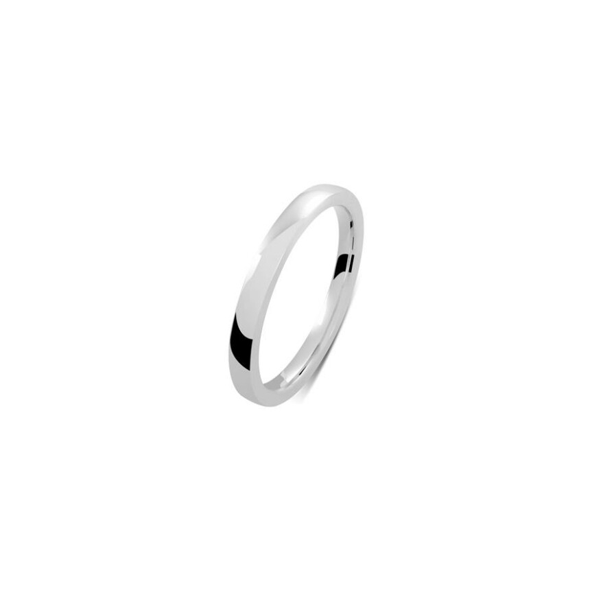 Ferret Ruban 2.5mm wedding band in palladium-plated white gold