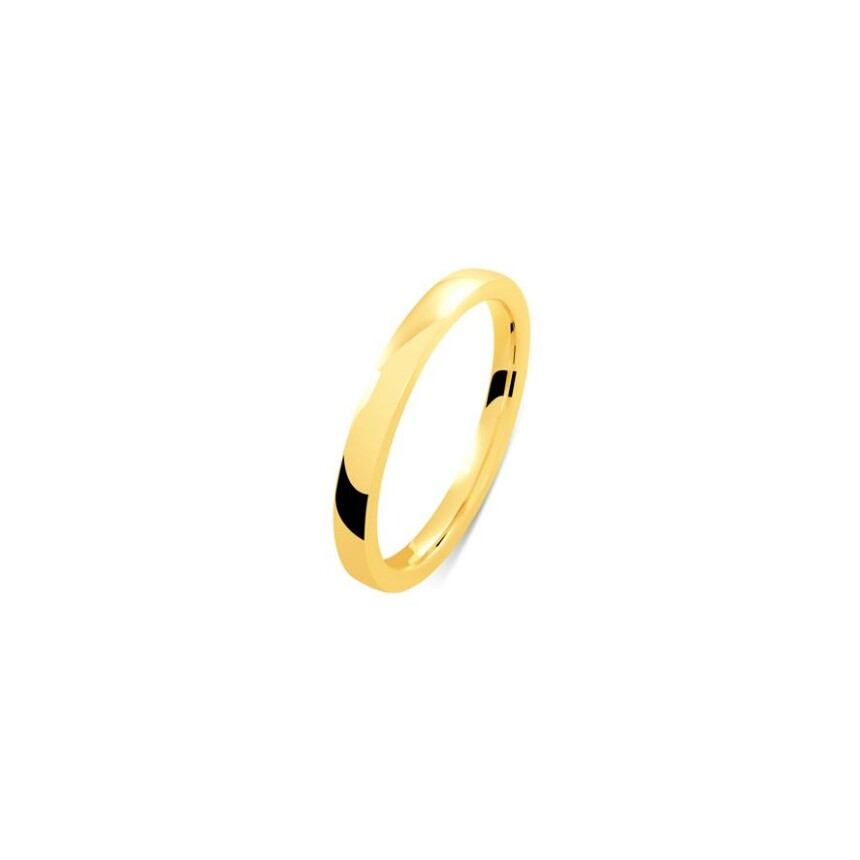 Ferret 2mm Ribbon Wedding Ring in polished yellow gold