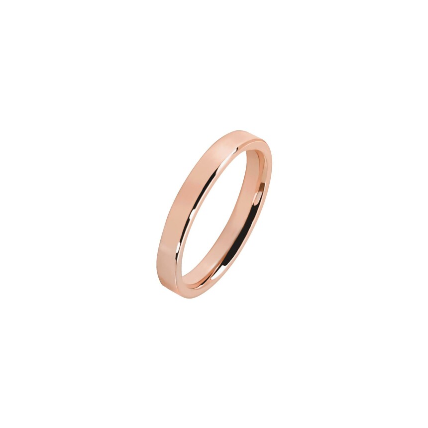 Ferret Ruban 3mm wedding band in rose gold