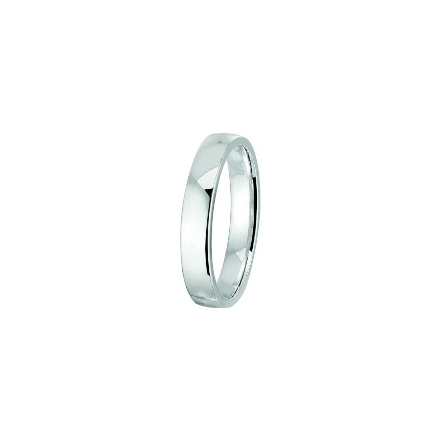 Ferret Ruban 4mm wedding band in palladium-coated white gold