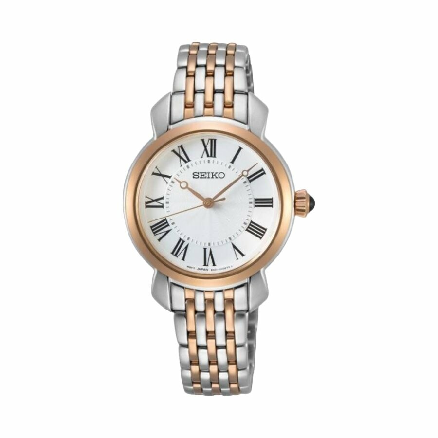 Montre Seiko Classique Bicolore Doré Rose Quartz 3 Aiguilles