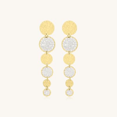 Boucles d'oreilles Sàntibé Bijoux Lupin en laiton, métal doré et perles blanc
