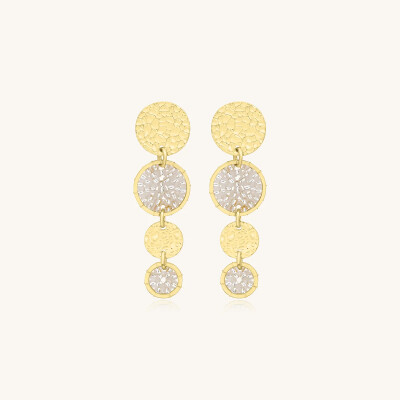 Boucles d'oreilles Sàntibé Bijoux Lupin Mini en laiton, métal doré et perles argent