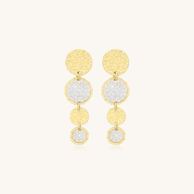 Boucles d'oreilles Sàntibé Bijoux Lupin Mini en laiton, métal doré et perles blanc