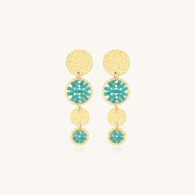 Boucles d'oreilles Sàntibé Bijoux Lupin Mini en laiton, métal doré et perles crystalline