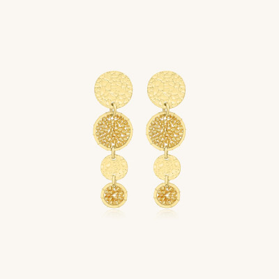 Boucles d'oreilles Sàntibé Bijoux Lupin Mini en laiton, métal doré et perles doré