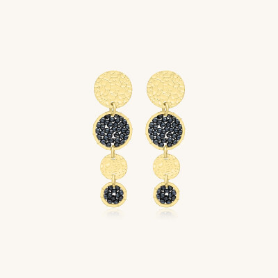 Boucles d'oreilles Sàntibé Bijoux Lupin Mini en laiton, métal doré et perles gris