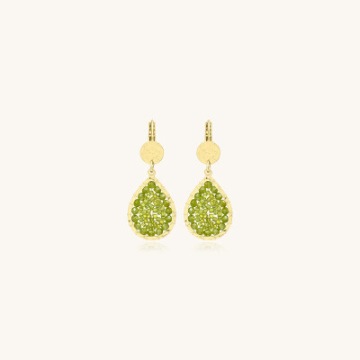 Boucles d'oreilles Sàntibé Bijoux Yse Mini en laiton, métal doré et perles lemon