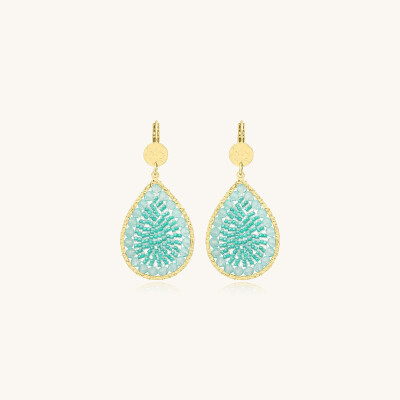 Boucles d'oreilles Sàntibé Bijoux Yse  en laiton, métal doré et perles crystalline