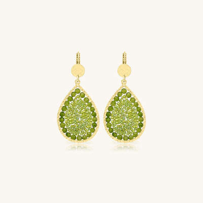 Boucles d'oreilles Sàntibé Bijoux Yse  en laiton, métal doré et perles lemon