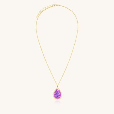 Collier Sàntibé Bijoux Yse Simple en laiton, métal doré et perles ultra-violet
