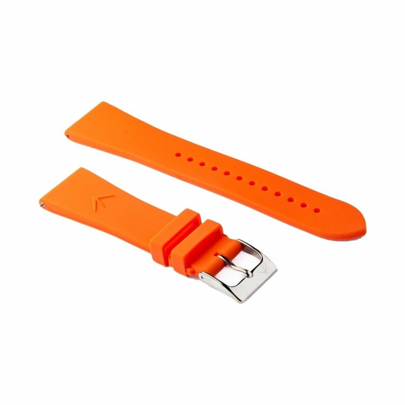 Bracelet de Montre AUGARDE en Silicone orange et Acier, Fin
