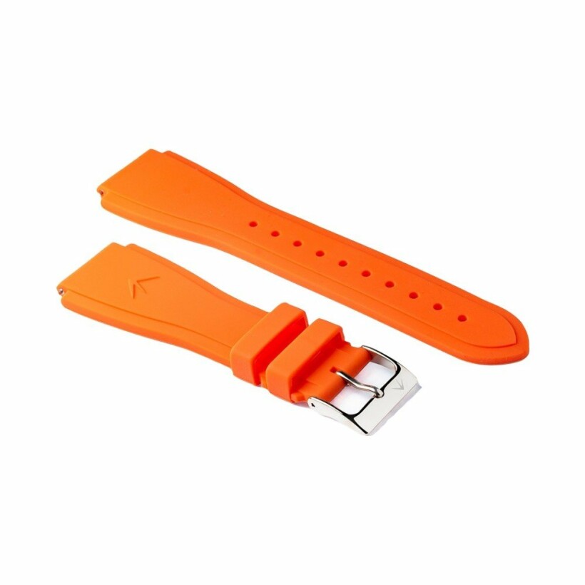 Bracelet de Montre AUGARDE en Silicone orange et Acier, Large