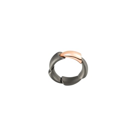 Bague Vhernier Calla Media en or rose et titane