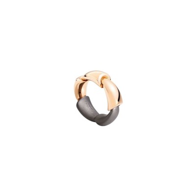 Bague Vhernier Calla Media en or rose et titane