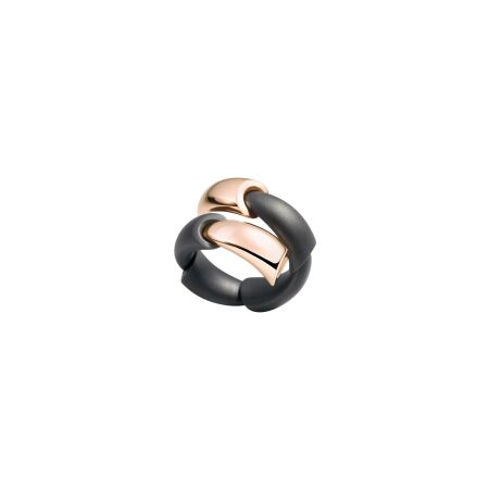 Bague Vhernier Calla Media en or rose et titane