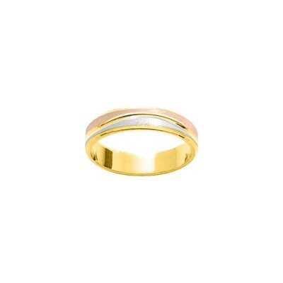 Alliance en or jaune, or rose et or blanc, 4.5mm