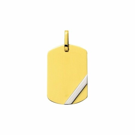 Médaille plaque tonneau en or jaune et or blanc