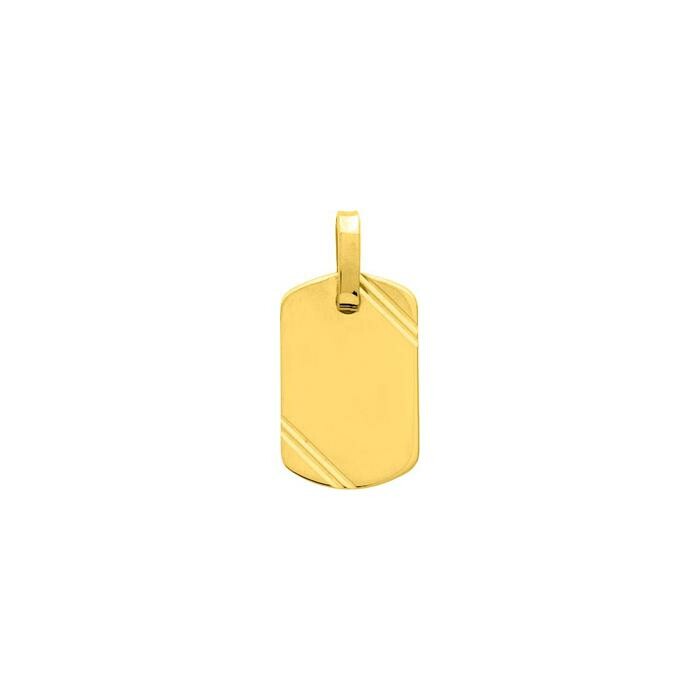 Médaille tonneau lapidée grand modèle en or jaune