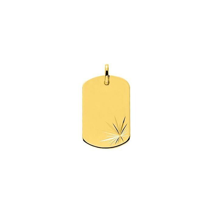 Médaille tonneau lapidée en or jaune
