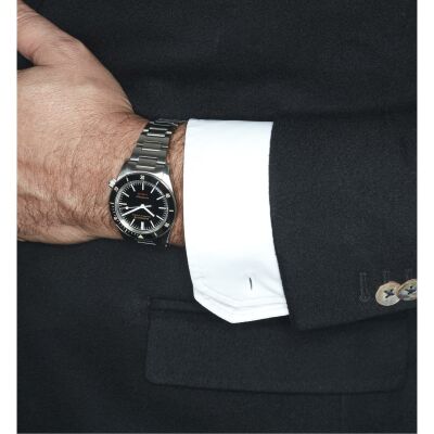 Montre Auricoste La Royale Type 32 Noir, avec bracelet acier, cuir et Tropic FKM