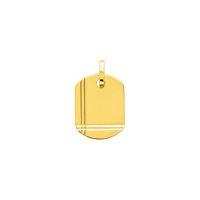 Médaille tonneau lapidée petit modèle en or jaune