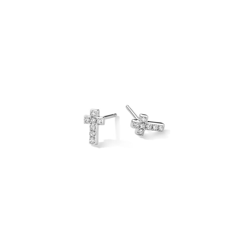 Boucles d'oreilles Orage TeenZ croix en argent