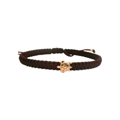 Bracelet en textile tortue en or rose