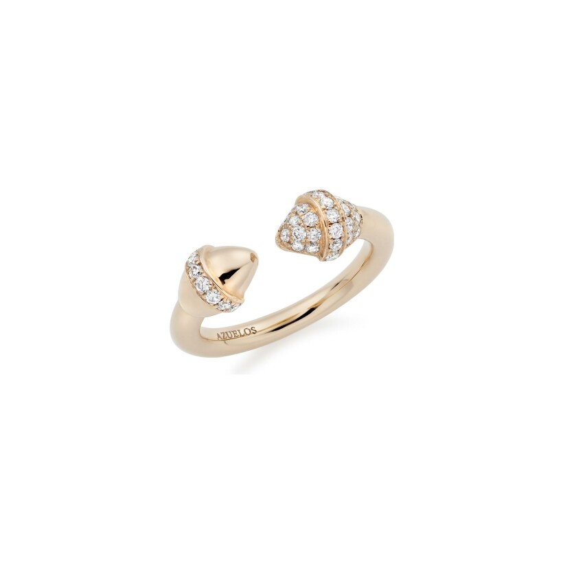 Tazzarine ring, pink gold and diamonds