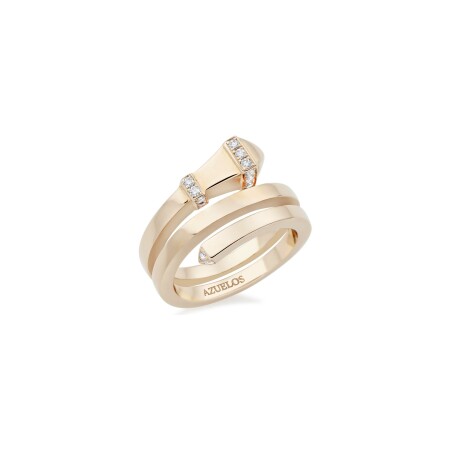 Tazzarine ring, pink gold and diamonds