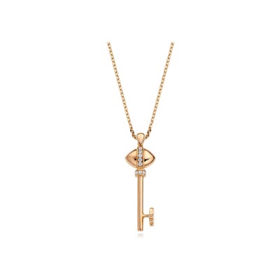 Tazzarine pendant, pink gold and diamonds