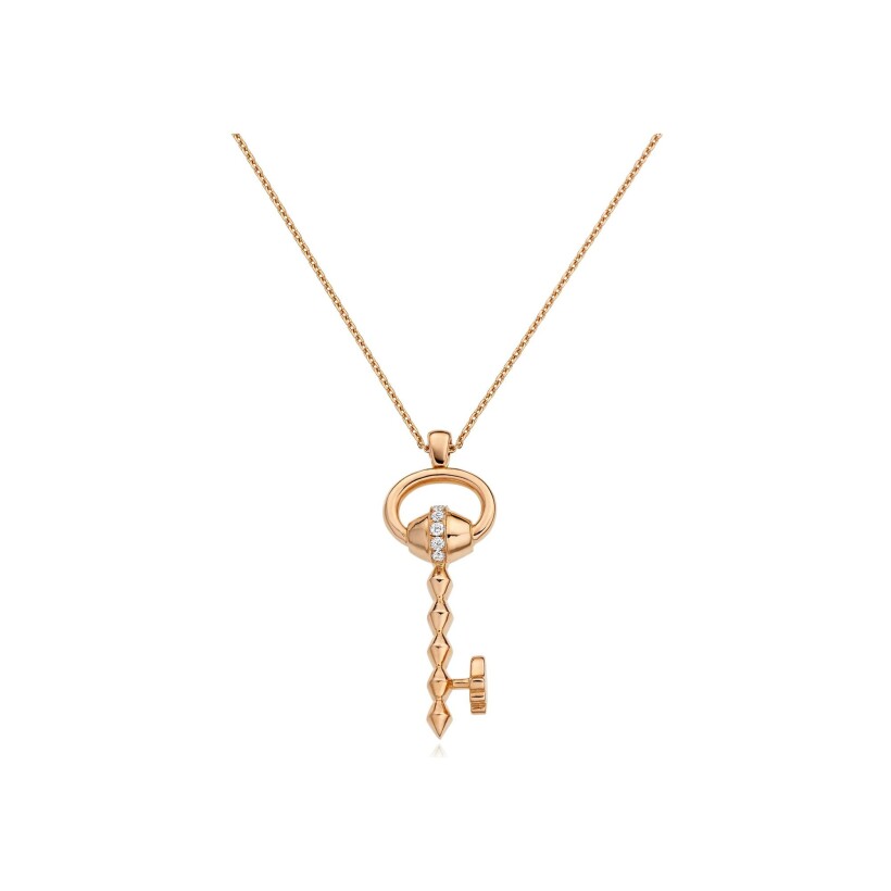 Tazzarine pendant, pink gold and diamonds