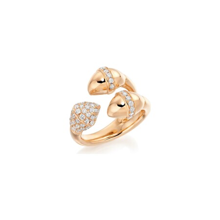 Tazzarine ring, pink gold and diamonds