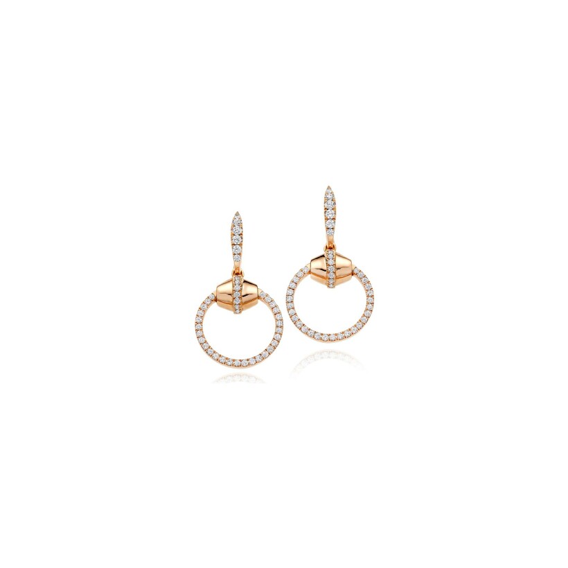 Tazzarine earrings, pink gold and diamonds