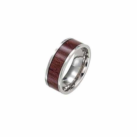 Bague Jourdan Bijoux Amara en acier et bois