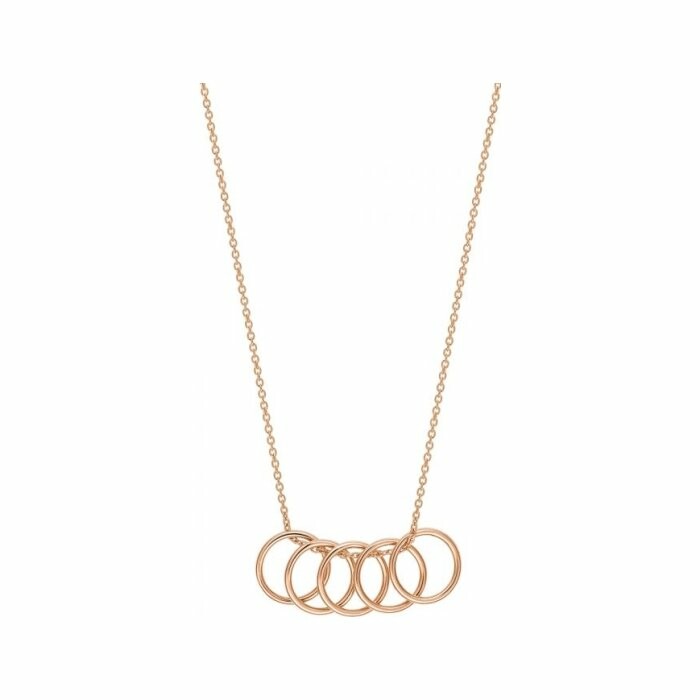 Collier GINETTE NY TINY-CIRCLE Five en or rose
